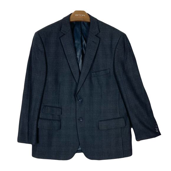 NWOT PRONTO UOMO Blazer Sport Coat Jacket 48R Wool Windowpane Single Breasted